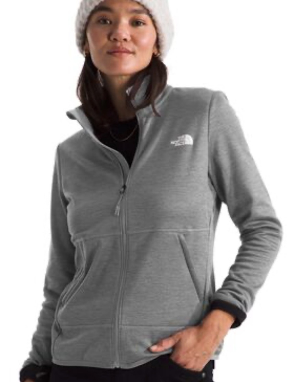 The North Face Gray Full-Zip Fleece Jacket size small
